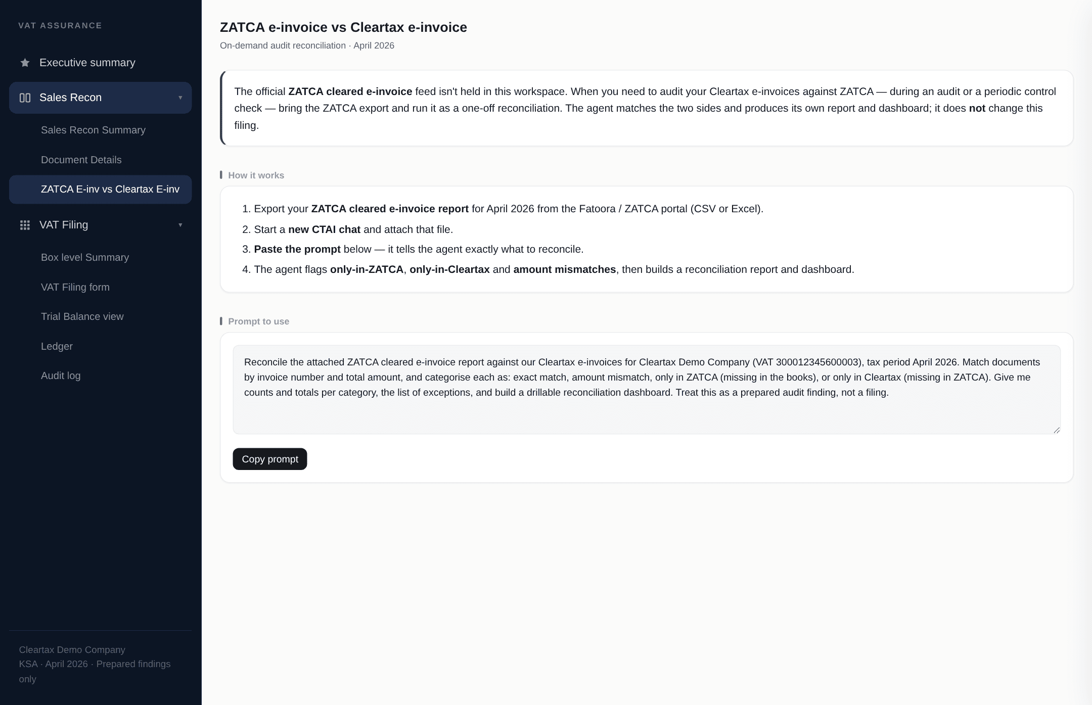 ZATCA check handed to an agent